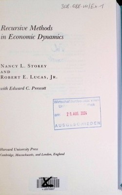 Recursive Methods in Economic Dynamics Stokey, Nancy L. and Robert E. Lucas: