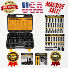 Durable 50-Piece Impact Socket Set - Chrome Vanadium Steel with Ratchet Handle