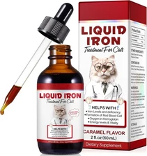 Iron Supplements for Cats, 60ML Liquid with Folate and B12 Supports... 