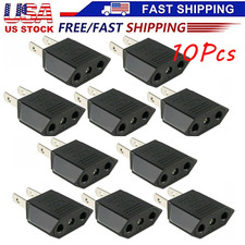 10PCS EU Euro Europe to US USA Power Jack Wall Plug Converter Travel Adapter Us