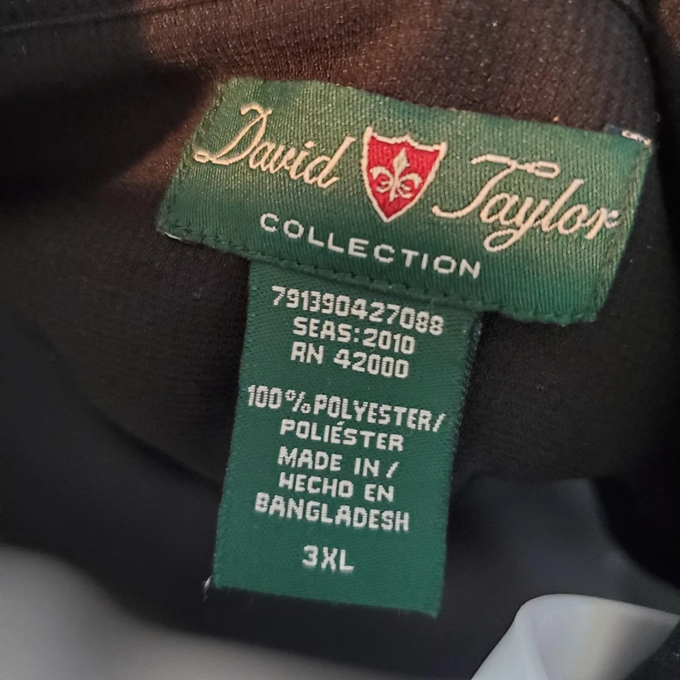 Camisa de boliche vintage David Taylor masculina 3XL preta cinza listra vertical retrô - Imagem 3 de 4