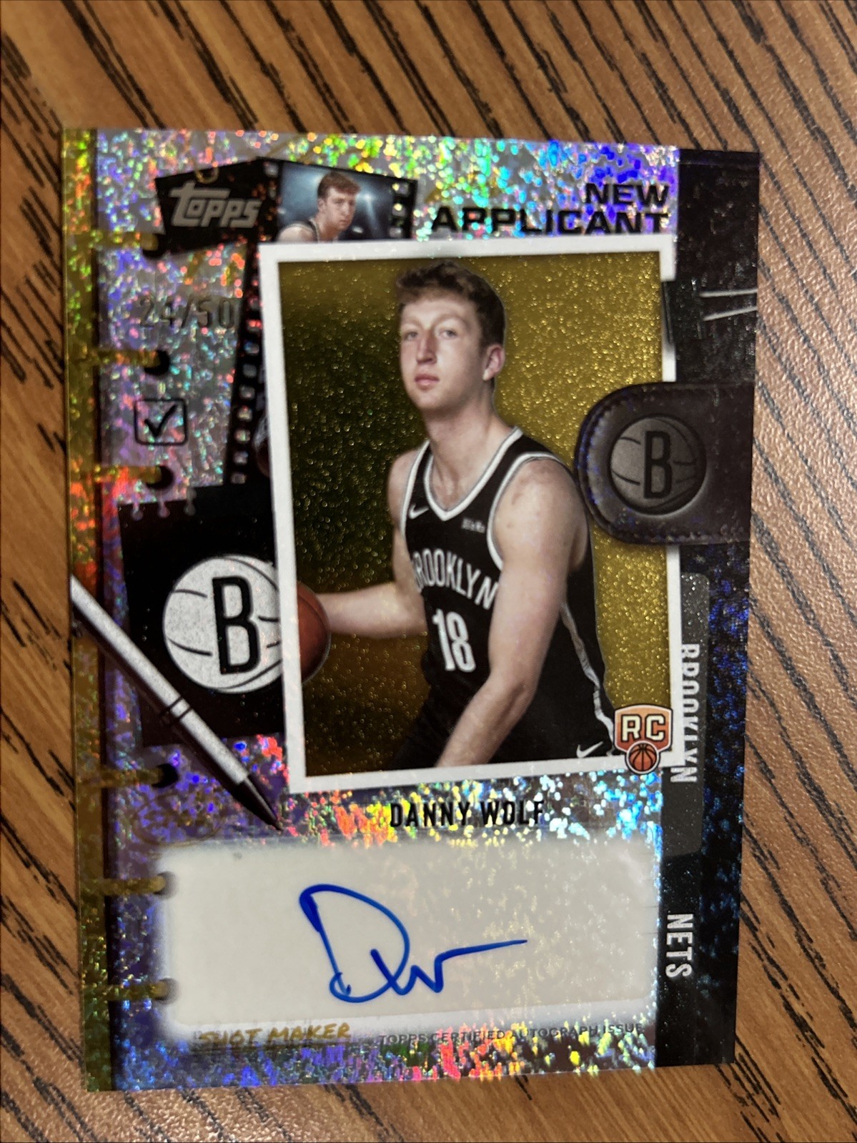 2025-26 Topps - New Applicants Autographs Danny Wolf #NA-DW Gold Holofoil /50...