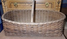 Large Vintage Ash Handled Gathering Basket