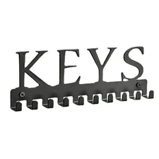 Key Holder Wall Mount, Black Key Hanger Wall Decorative Key Rack Organizer4466