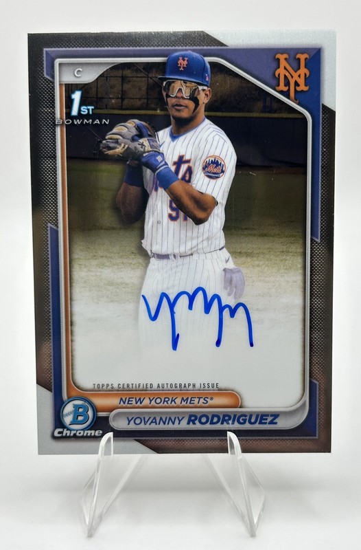 Topps 2024 1st Bowman Chrome Yovanny Rodriguez Auto RC CPA-YR Mets