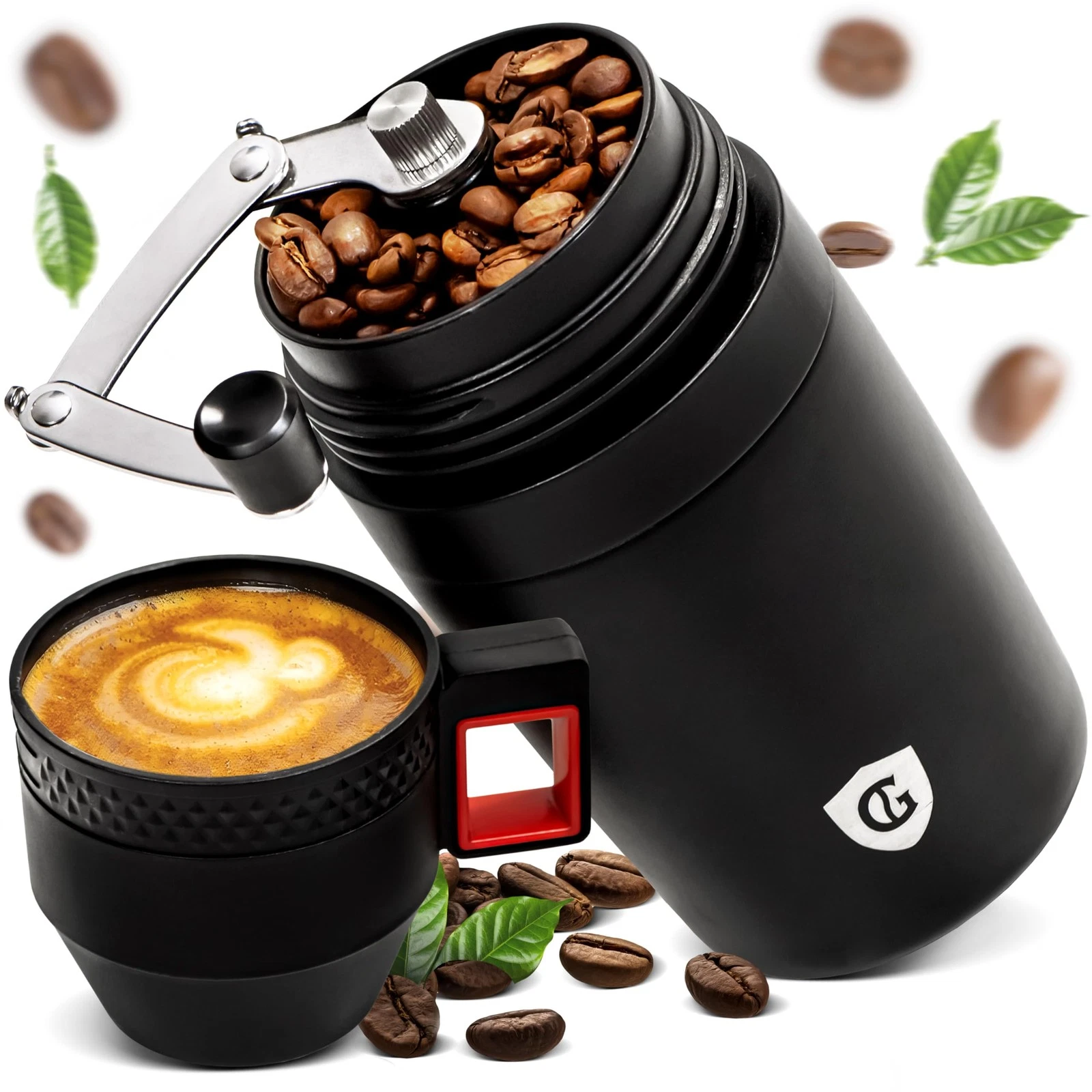 Granatan AllinOne Manual Burr Coffee Grinder Cup and Portable Brewing Kit, St...