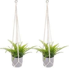 Extra Long Macrame Plant Hanger, 2 Pack Boho Hanging Minimalist -34 Inches 