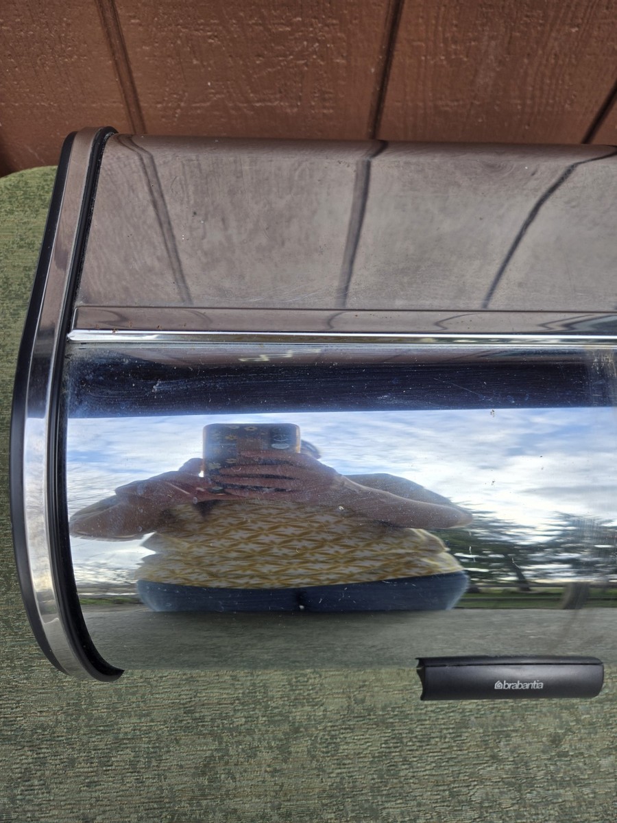 Bread Box Bin Roll Top Lid Vintage Brabantia Chrome Plated