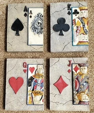 Orion's 2004 Carved Ace King Queen Jack Playing Cards Plaque Wall Art - Vintage
