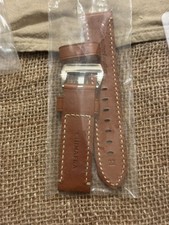Brown Leather Watch Strap With Buckle 22mm Br...