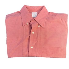 Vintage Brooks Brothers Makers Made in USA Oxford Shirt Men's 16.5-5 Salmon USA