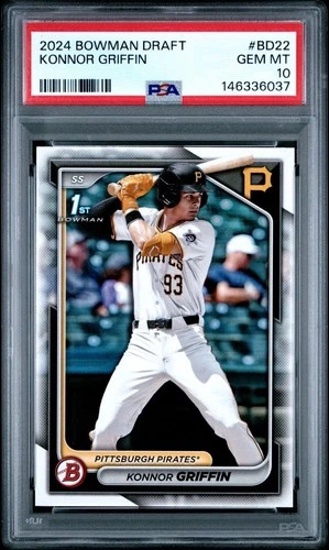 2024 BOWMAN DRAFT KONNOR GRIFFIN 1st RC #BD-22 PSA 10 GEM MINT Pirates