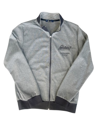 Mens Brioni Sweatshirt Cardigan Track Top Sweater Zip Front Cotton Medium - Picture 8 of 22