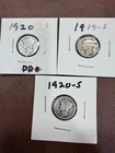 Lot of 3 Mercury Dimes 1919-S 1920-P 1920-S – 90% Silver – Early Dates