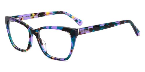 Kate Spade KSP 55mm Rectangle Violet Havana Eyeglasses - Picture 2 of 3