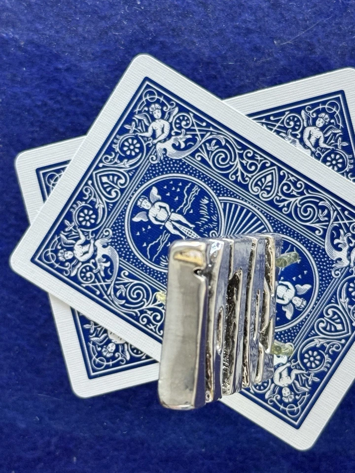 Poker Card Guard protector, “FOLD!”Handmade One Of, sterling silver chromestyle - Image 4 of 4