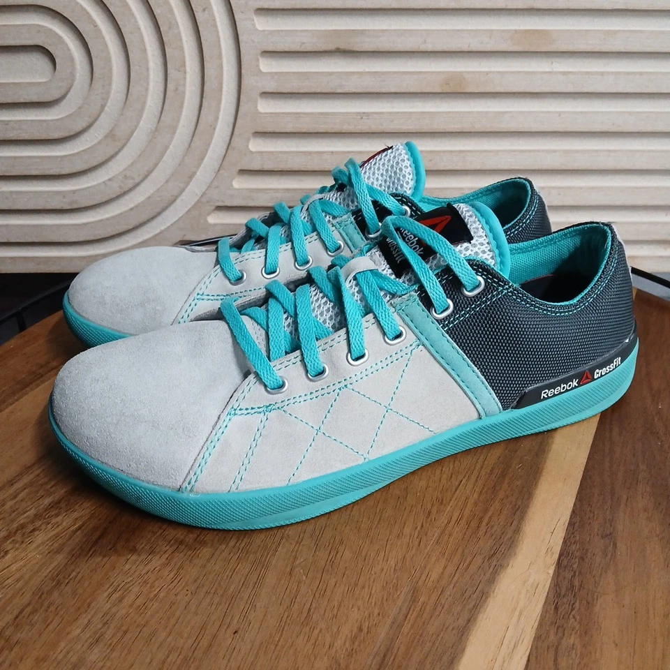 Кроссовки тренировочные женские Reebok Crossfit Lite LO TR размер 9,5 бирюзово-серые замшевые - Изображение 3 из 4