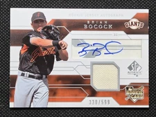 2008 SP Authentic #108 BRIAN BOCOCK Rookie Jersey Autograph RC Auto /599