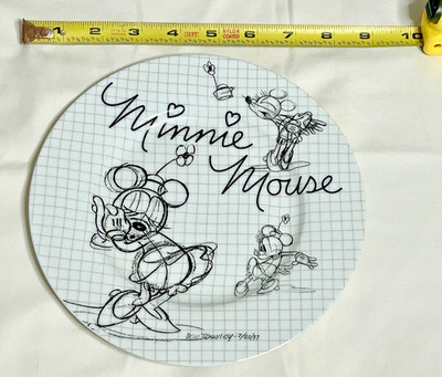 Disney Minnie Mouse Sketchbook Ceramic 8  Don Towsley Plate Art 90 Years-Decor