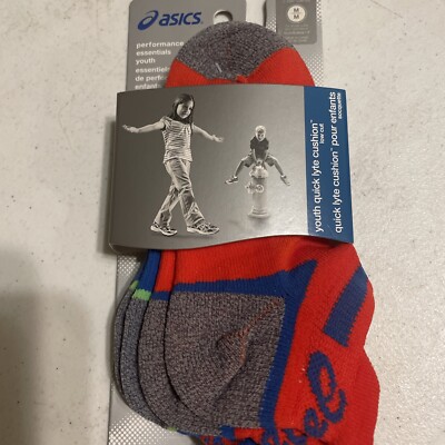 ASICS youth lo cut quick lyte cushion socks, multi color, nylon polyester blend