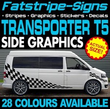 to fit VW TRANSPORTER T5 GRAPHICS STICKERS STRIPES DECALS DAY VAN CAMPER SWB LWB