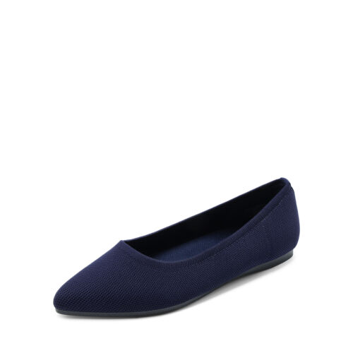 Women Mesh Knit Ballet Flats Breathable Pointed Toe Work Office Flat Shoes - Picture 11 of 26