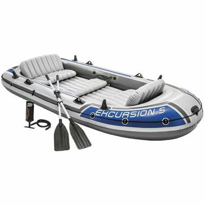 Intex Excursion 5 Man Inflatable Dinghy Boat 68325 Complete Set