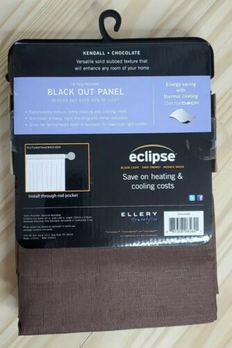 Eclipse Black Out Panel CURTAIN 42x84 inch Kendall Chocolate Brown 1 Count - Picture 4 of 8