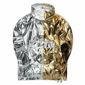 nike jacket gold and silver