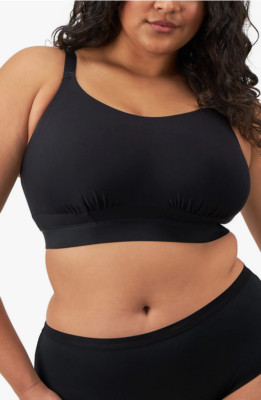 $72 Elomi EL301417 Downtime Wireless Bralette, Black, Size US 42G/H - UK 42F/FF
