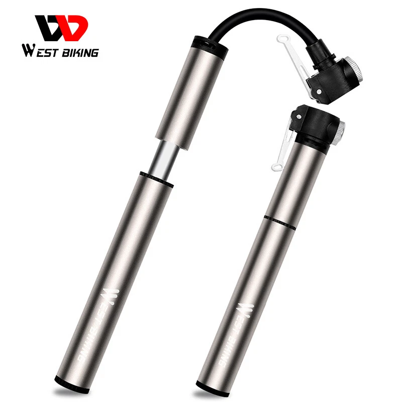 WEST BIKING 120PSI Bicycle Pump Cycling Tire Inflator Portable Mini Bike Pump - Image 3 of 4