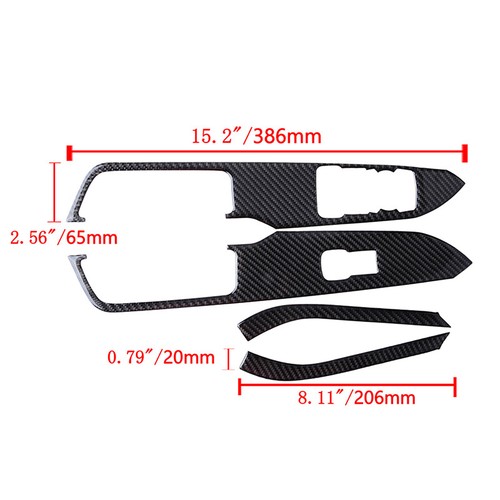 Carbon Fiber Interior Window Switch Cover Trim Fit For Ford Mustang 2015-2019 20 - Picture 2 of 7