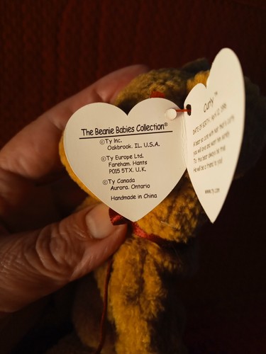 Ty Beanie Babies Curly The Bear Plush - 4052 - Picture 5 of 8