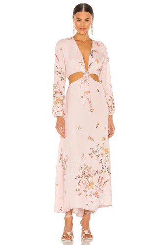 RESA Noelle Dress Pink Floral Maxi Tie 