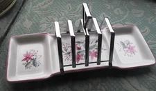 Midwinter Stylecraft Fashion Shape 1960's 'Springfield' Chrome Toast Rack+tray