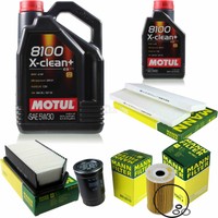 MANN-FILTER Inspektionspaket 6L Motul 5W-30 8100 X-Clean+ FüR Hyundai I20 1.4