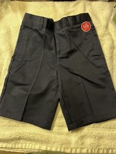 French Toast Boys Flat FRT Shorts Navy Blue Adjustable Waist Size 8