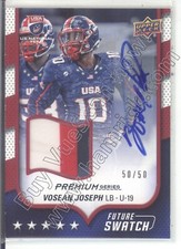 vosean joseph rookie draft auto jersey patch florida gators uf college/hs 50/50