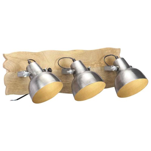 1/3x Wandlamp Industrieel E27 Mangohout Muurverlichting Koper/Zilver vidaXL - Afbeelding 2 van 14