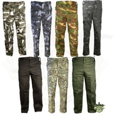 MENS ARMY COMBAT TROUSERS 30-44 CAMO CARGO PANTS BIKER WORKWEAR BLACK URBAN