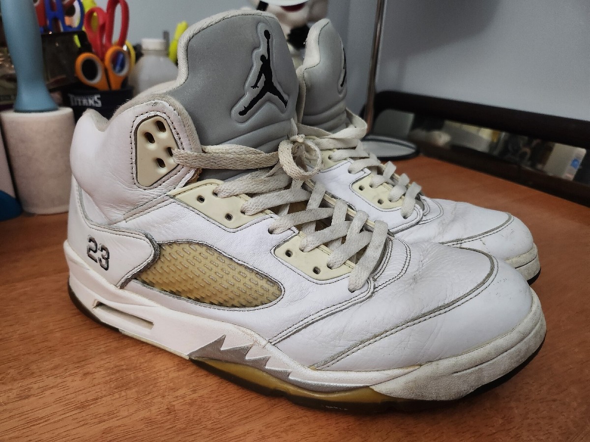 Nike Air Jordan 5 V Retro Metallic White 2015 Mens Size 10.5