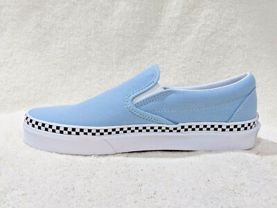 とめ　VANS × BLUE LUG SLIP-ON Vans Women's Classic Check Foxing Cool Blue Slip On Shoes