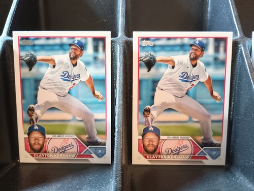 2 card lot 2023 Topps #22 Clayton Kershaw Los Angeles Dodgers