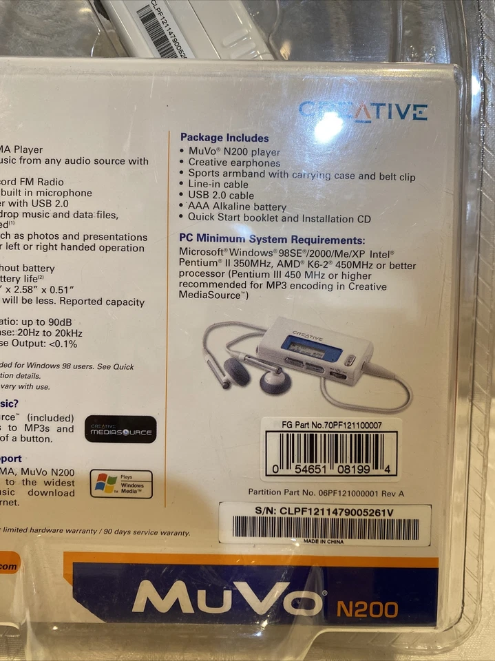 Creative MuVo Micro N200 MP3 Player White Brand New Factory Sealed - Image 3 of 4