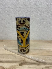 Zonegrace Stainless Steel Skinny Tumbler 20oz Yellowstone Sunflower Cowprint New