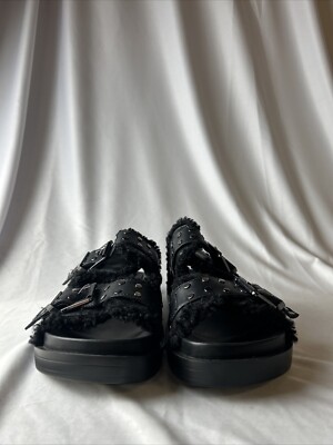 Aerosoles Olivia Women's Faux-Shearling Slide Size 10 Black