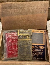 Antique Sewing Notions Asian Wooden Trinket Box Needles