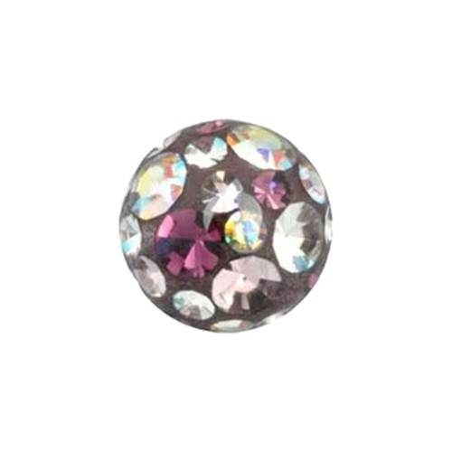 Piercing Kugel Glatt Epoxy Überzug Ferido viele Zirkonia Kristalle Farbwahl - Bild 3 von 22