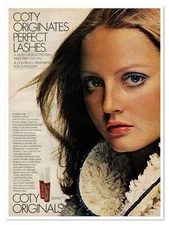 Coty Originals Perfect Lashes Mascara Vintage 1972 Full-Page Retro Magazine Ad