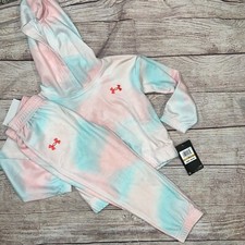 Under Armour Toddler Girls Cotton Candy Velour Hoodie Jogger Set NEW